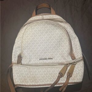 Michael Kors Cream and Brown Women's Backpack
